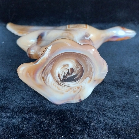 VINTAGE IMPERIAL GLASS CARAMEL SLAG MALLARD DUCK with WINGS UP - Picture 3 of 7